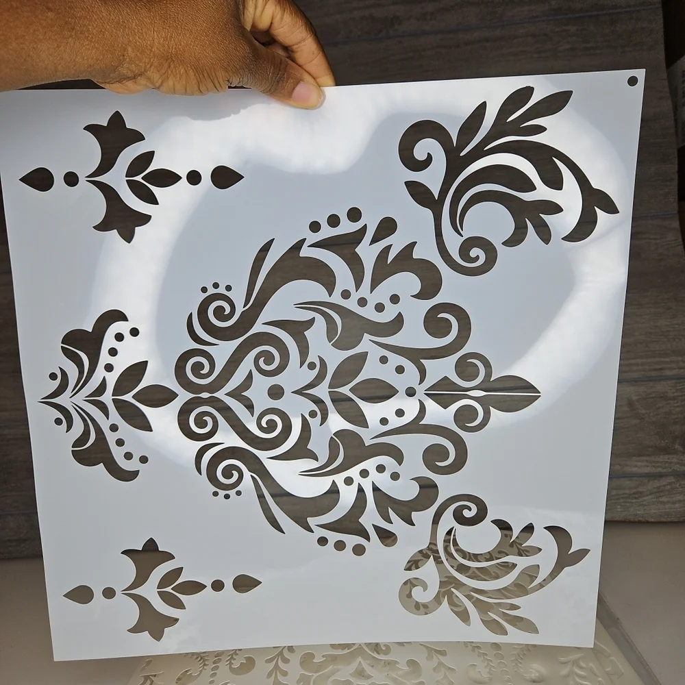 Elegant White Wall Stencil Decor Large Pieces 9set